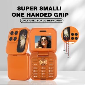Mini Flip 2G Network Phone, New Xingyu Orange Color, Dual-SIM Dual-standby, Clear Calls, Back-side Flash Screen Reminder Function, 1000mAh Large Capacity, 72-hour Standby Time, Supports Multiple Languages/Bluetooth/music Playback/FM Radio Functions
