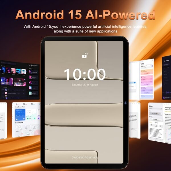 2026 New Design Tablet, 2-In-1 10.1-Inch HD Screen, Android 15 System, 8GB (4+4GB) RAM, 128GB Storage, Keyboard And Mouse Support (Included), Dual-Band Wifi, 8000Mah Battery, Lightweight And Portable, Tablet, Pad, Tablet, Pad
