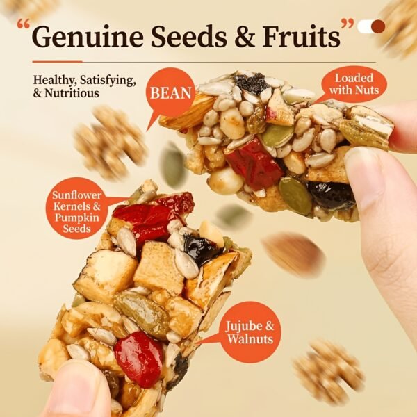 Premium Eight-Treasure Mixed Nut & Seed Bar (8.8oz/250g) - Crunchy Fruit & Nut Cake With Almonds, Walnuts, Red Dates & Blackcurrants - Perfect Gift For Office, School & Movie Nights