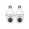 1/2pcs Smart WiFi Bulb /Outdoor, 1440P HD 360° Panoramic Surveillance, Motion Detection Alarm with Two-Way Talk, Night Vision, - Plug & Play Bulb for Home/Hospital/Store Monitoring (App-Control