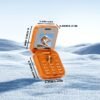 Mini Flip 2G Network Phone, New Xingyu Orange Color, Dual-SIM Dual-standby, Clear Calls, Back-side Flash Screen Reminder Function, 1000mAh Large Capacity, 72-hour Standby Time, Supports Multiple Languages/Bluetooth/music Playback/FM Radio Functions