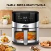 6.5QT/2.8QT Air Fryer, Smart Touch Screen with Color Icons And Viewable Windows, 8 Presets Recipes & Manual Adjustments for Quick Easy Meals, Dishwasher-Safe, for Family, Party, Kitchen Accessories, Toaster Oven, Deep Fryer, Multifunctional Cooker