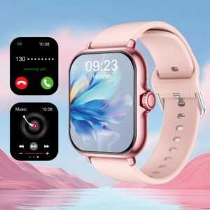 1.83-Inch Multifunctional Full Touch Screen Sports Smart Watch with Answer Make Call, Fitness Tracker, Voice Assistant, Remote Photography, Alarm Clock, Music Control, Information Alerts, Pedometer, Vibrant Display