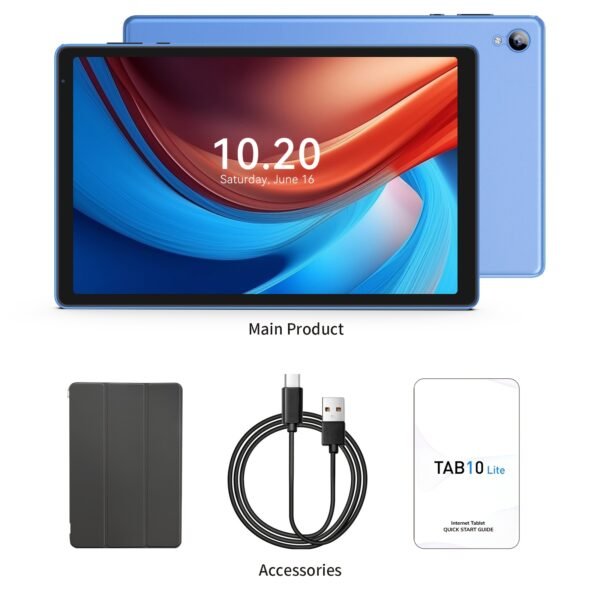 PRITOM 10.1-inch Android 14 Tablet, 4GB + 2GB+2GB Expandable RAM, 32GB ROM, 6000mAh, Quad-Core Processor, 10-inch Tablet, Android Tablet with HD IPS Screen, Camera, Wi-Fi, Tablet