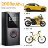 Portable Wireless Tire Inflator, 150PSI High-Pressure Air Compressor, 3x Faster Inflation, Digital Tire Pressure Display, 2000mAh X 2 High-Capacity Batteries, Auto-Stop When Full, Built-in LED Light, Multi-Function Inflation Nozzle
