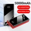 50000Mah 22.5W Fast Charging Portable Power Bank | Digital Display, Outdoor Travel Camping Light, Two-Way Fast Charging, Large Capacity Battery Pack for Iphone/Android Devices