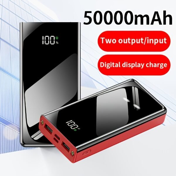 50000Mah 22.5W Fast Charging Portable Power Bank | Digital Display, Outdoor Travel Camping Light, Two-Way Fast Charging, Large Capacity Battery Pack for Iphone/Android Devices