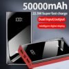 50000Mah 22.5W Fast Charging Portable Power Bank | Digital Display, Outdoor Travel Camping Light, Two-Way Fast Charging, Large Capacity Battery Pack for Iphone/Android Devices