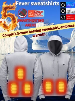 Men'S 5-Zone Heated Hooded Sweatshirt & Suit, Heated Coat, Heated Hoodie, Heated Vest Men, Mens Hoodies, Winter Coats For Men, Winter Gear, Heated Clothes, Heated Sweatshirt, Heating Coat, Winter Camping, Heating Vest, Heated Suit, Heating Clothes
