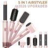 Air Styler Set Hair Styler 5in 1 Hair Dryer Brush with Curl, Straighten, Volumise, Smooth And Hair Dryer Brushes for Styling, Hot Hair Styler for All Hair