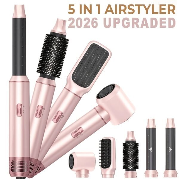 Air Styler Set Hair Styler 5in 1 Hair Dryer Brush with Curl, Straighten, Volumise, Smooth And Hair Dryer Brushes for Styling, Hot Hair Styler for All Hair