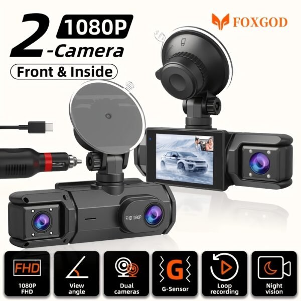 [FOXGOD] High-quality Vehicle Black Box with 5G Wifi, 4 Cahnnels& 2 Cahnnels FHD 1080P Dash Cam, 8 IR Lights, WDR, Car Driving Recorder with Multi-functional Rear Camera, Parking Monitor, G-sensor, Loop Recording, No Card/32g Card Optional