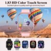 1.83-Inch Multifunctional Full Touch Screen Sports Smart Watch with Answer Make Call, Fitness Tracker, Voice Assistant, Remote Photography, Alarm Clock, Music Control, Information Alerts, Pedometer, Vibrant Display