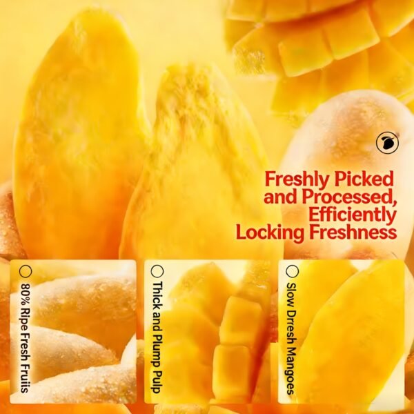 Dried Fruit Snacks, 4 Bags Dried Mango Slices, Sweet Tangy Chewy Mango Fruit Snacks for Office Snacks, Lunch Box, Tea Time, Back to School, Halloween Party Bowls And Christmas Gift Bags