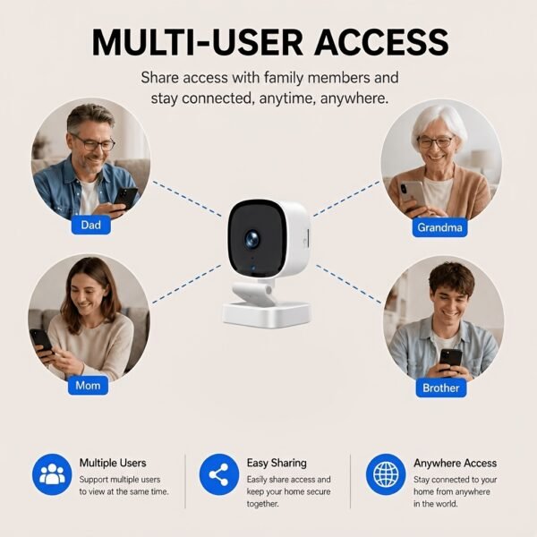 WiFi Security Camera Indoor with Night Vision, Two-Way Talk, Motion Alerts & Cloud/SD Storage Suitable for Monitor, Elderly Care, Pet Cam, Wireless Camera System with App Alerts for Home Surveillance