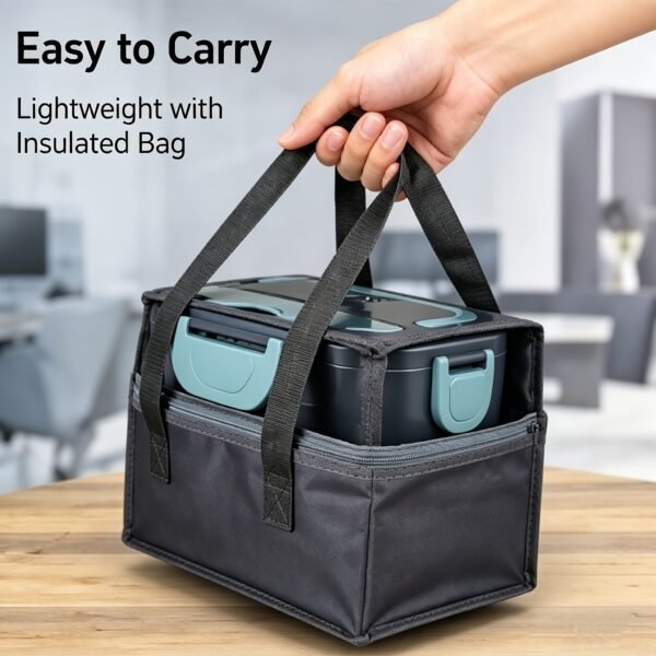 Portable Lunch Box - Dual Voltage Food Warmer (DC12-24V Car/AC120V Home) Equipped with Food Partition 54.1oz Lunch Box And Insulation Bag | 20Minutes Quick Heating, Suitable for Office And Business Travel, for Chrismas Gifts