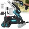 6-Inch Mini Cordless Chainsaw with Storage Case, Upgraded High-Hardness Chain, Lightweight One-Handed Electric Saw for Tree Trimming, Garden Pruning, Property Cleanup & Practical Gift for Men