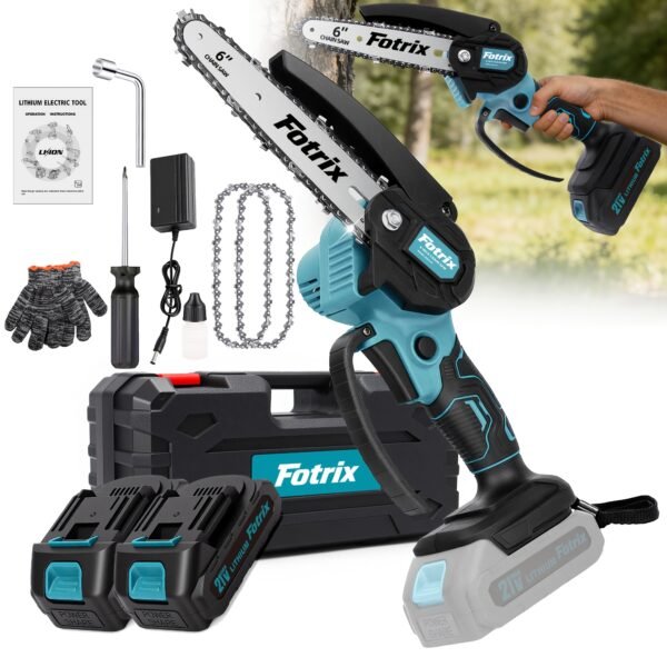 6-Inch Mini Cordless Chainsaw with Storage Case, Upgraded High-Hardness Chain, Lightweight One-Handed Electric Saw for Tree Trimming, Garden Pruning, Property Cleanup & Practical Gift for Men