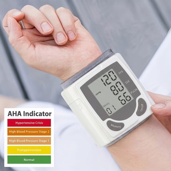 Wrist Blood Pressure Monitor – Automatic Digital BP Monitor with Adjustable Cuff, Large LCD Display, Pulse Rate & Irregular Heartbeat Detection, Portable Home Use Blood Pressure Machine for Seniors and Adults