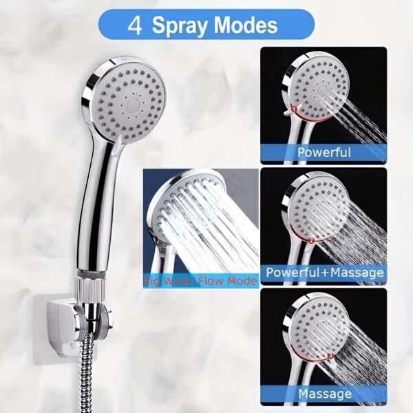 product-fancy-91802ca7-b208-492d-98cc-0316214e7dd2-1 Shower Head, High Pressure Rainfall/Handheld Shower Combo with 13inch Extension Arm, Various Settings, Anti-leak Shower Head with Holder, Height/Angle Adjustable, Chrome, Matte Black