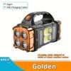 Solar & USB Rechargeable LED Lantern Flashlight, 1800Mah Nickel Battery, Tactical COB Work Light, 4 Modes, Emergency Power Bank Function, Portable for Camping IPX4 Waterproof(1/2pcs Optional)