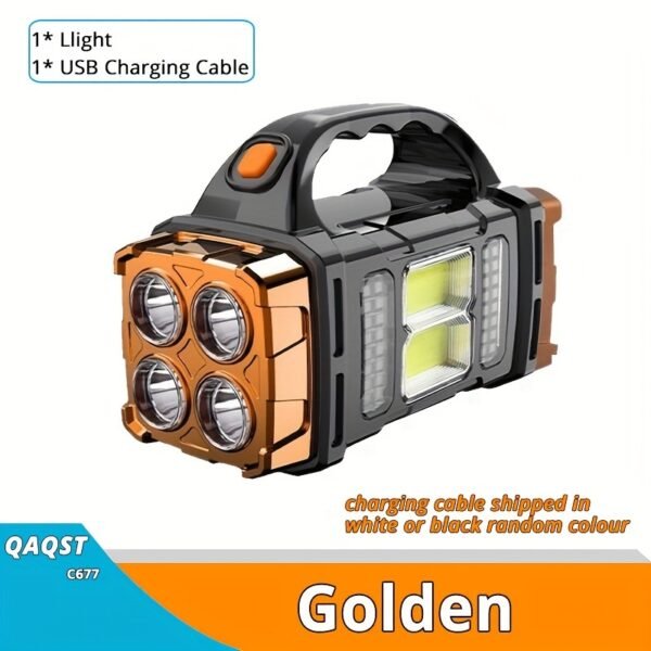 Solar & USB Rechargeable LED Lantern Flashlight, 1800Mah Nickel Battery, Tactical COB Work Light, 4 Modes, Emergency Power Bank Function, Portable for Camping IPX4 Waterproof(1/2pcs Optional)