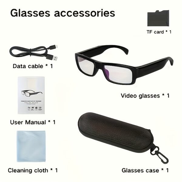 1pc Smart Glasses with Camera, 1080P HD Camera, Digital Video Recorder Camcorder Eye Protection DV Camera Glasses Video Glasses, Recording Portable Camera Ultra Clear Camera Glasses with 32/64GB Memory Card, Long-lasting Battery Life, USB Interface
