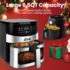 6.5QT/2.8QT Air Fryer, Smart Touch Screen with Color Icons And Viewable Windows, 8 Presets Recipes & Manual Adjustments for Quick Easy Meals, Dishwasher-Safe, for Family, Party, Kitchen Accessories, Toaster Oven, Deep Fryer, Multifunctional Cooker