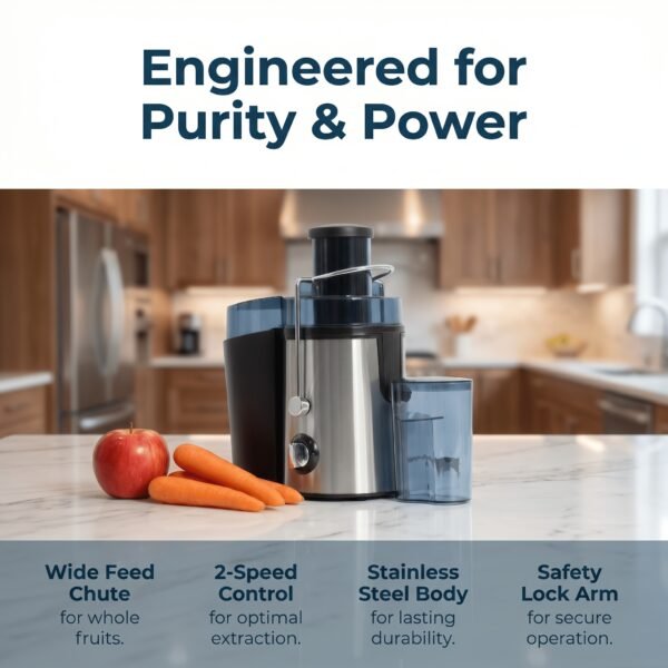 Fruit And Vegetable Centrifugal Juicer - 2-speed Adjustable Juicer with 3-inch Wide Feed Chute, Equipped with A 0.52-quart Juice Cup And A 54oz Pulp Container, Easy-to-clean Electric Juicer