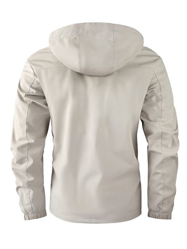 product-fancy-99fa21b2-dc63-4551-9899-aa16a7105649 New Men's Multi-Pocket Cargo Jacket, Men's Outdoor Windbreaker, Sporty Style, College Style, Vintage Style Outdoor Jacket, Elegant Spring and Autumn Front Placket Snap Button Design, High Quality Zipper, Luminous Strip Decoration, Checkered Print