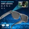 Smart AI Recognition Glasses with Built-In Camera, Clear Photo Capture, Wireless Hands-Free Music And Calls, UV Protection Shades, Comes with Interchangeable Spare Lenses