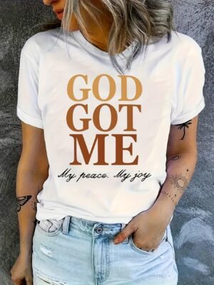 God Happy Print T-Shirt