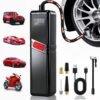 12000APortable Wireless Car Air Compressor Inflator Hand Pump with LED Lighting, Suitable for Cars/motorcycles/bicycles