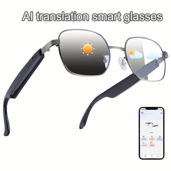 AI Smart Glasses, Smart Glasses With 160 Languages Real Time Translation Support, Chat GPT System, Hvesbsfsy New Multi-functional Audio Glasses For Men And Women, Built-in Microphone And Speaker, HD Voice Calls And HIFI Music Quality