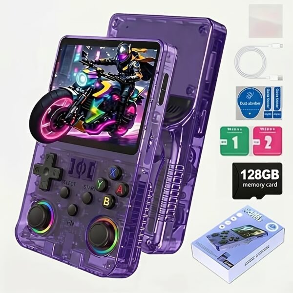 product-fancy-a2cad316-81d8-49b6-925b-d50514ac8153 Retro R36S Handheld Game Console, 128GB Portable Game Console, 3.5-Inch HD Gaming Console, Long Battery Life, Dual Analog Sticks, Stable Gameplay, Perfect for Gaming Enthusiasts, Best Men's Birthday Gift Set, Five Colors Available
