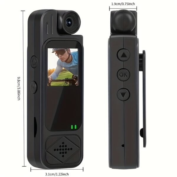 Intelligent Recording Device - 1080P High Definition Body Camera, Lens That Rotates 180 Degrees, Portable Handheld Camcorder, USB Rechargeable, Ideal Present for Celebrations And Anniversaries