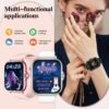 1.83-Inch Multifunctional Full Touch Screen Sports Smart Watch with Answer Make Call, Fitness Tracker, Voice Assistant, Remote Photography, Alarm Clock, Music Control, Information Alerts, Pedometer, Vibrant Display