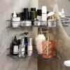 Rust-Resistant Corner Shower Rack - a Wall-Mounted Bathroom Organizer with Multiple Shelves for Shampoo, Conditioner, And Cosmetics, Featuring a Space-Saving Design And a Durable Black End, Suitable for Modern Bathrooms
