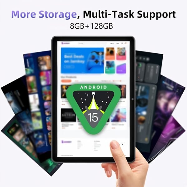 2 in 1 Android 15 Tablet Latest Tablets, 10.1 Inch Tablet 8GB RAM 128GB ROM, 2 in 1 Tablet with Keyboard, Case, Stylus, 8000Mah Long Battery Life, Tablet PC, 5G Wifi, 5MP 16MP Dual Camera, 1280 X 800 FHD IPS Screen, Tablet, Pad, Tablet, Pad