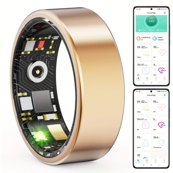 product-fancy-ad7af617-89e3-4369-a0a9-713bcd7e6620 Smart Ring for Women & Men, Sleep and Fitness Tracker with Step, Distance and Calorie Monitoring, Exercise Records, Remote Camera Control, IP68 Waterproof Activity Ring, Compatible with iOS & Android