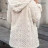 Solid Color Double-Sided Plush Zip-Up Hooded Cardigan Women's Casual Mid-Length Plush Coat for Autumn and Winter