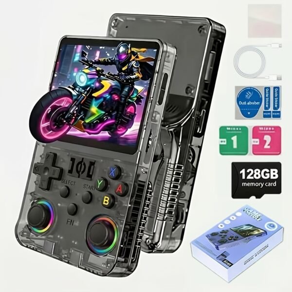 product-fancy-ad96dfc4-bae3-4618-974d-0439435544d8 Retro R36S Handheld Game Console, 128GB Portable Game Console, 3.5-Inch HD Gaming Console, Long Battery Life, Dual Analog Sticks, Stable Gameplay, Perfect for Gaming Enthusiasts, Best Men's Birthday Gift Set, Five Colors Available