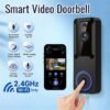 product-fancy-ae1424c8-8a6c-4b20-a780-43bb18a45e17 2pcs/1pc Smart Wireless Doorbell Camera System with Puvue App Compatible Indoor/Outdoor