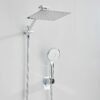 Shower Head, High Pressure Rainfall/Handheld Shower Combo With 15'' Extension Arm, 3 Settings, Anti-Leak Shower Head With Holder, Height/Angle Adjustable, Chrome, Matte Black