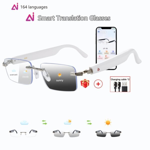 AI Smart Glasses, Smart Glasses With 160 Languages Real Time Translation Support, Chat GPT System, Hvesbsfsy New Multi-functional Audio Glasses For Men And Women, Built-in Microphone And Speaker, HD Voice Calls And HIFI Music Quality