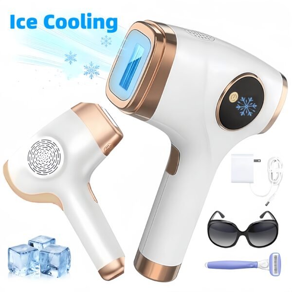 At-Home IPL Hair Reduction Device with Sapphire Cooling Comfort Technology, 5 Adjustable Modes, Up to 999, 900 Flash Lifespan, Unisex Grooming Tool for Face, Body, Underarms & Bikini Area, Sweet Gift for Her And Mom And Best Friends
