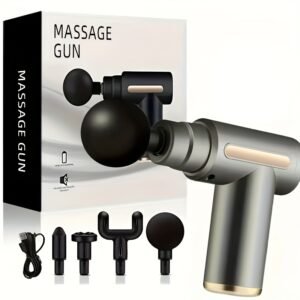 Portable Digital Fascia Gun With 4 Interchangeable Massage Heads, 6-Speed Deep Tissue Muscle Massager, USB Rechargeable, - Ideal Gift For Father'S Day And Valentine'S Day, Mini Massage Gun
