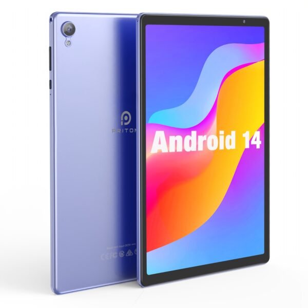 PRITOM 10.1-inch Android 14 Tablet, 4GB + 2GB+2GB Expandable RAM, 32GB ROM, 6000mAh, Quad-Core Processor, 10-inch Tablet, Android Tablet with HD IPS Screen, Camera, Wi-Fi, Tablet