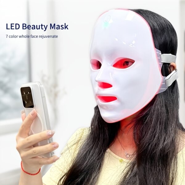 A 7-color Facial Mask Machine, Portable Facial Care Device, Home Beauty Care Tool, USB Charging, Suitable As A Gift for Girlfriend And Valentine's Day Gift