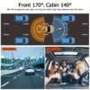 1080P Triple Camera Dash Cam, Car Camera with IR Night Vision, 170° Wide Angle Car DVR Camera, 16GB/32GB TF Card Optional, Loop Recording, G-Sensor | 2-Inch IPS Screen Dual Lens Car Dashboard Video Cam, 24H Parking Mode, Christmas Gift